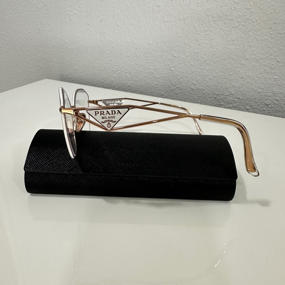 Prada Rose Gold Women's Metal Frame Glasses - - Picture 2 of 5